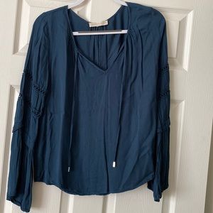 Boutique teal long sleeve shirt
